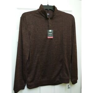 Van Heusen Men's Burgundy Classic Fit 1/4 Zip Long Sleeve Pullover Sweater Sz L